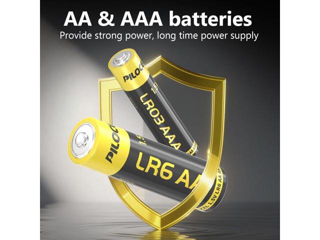 PILOCEL AA Batteries 48 Pack, High-Performance Alkaline AA Batteries 10-Year Shelf Life Double A Batteries with Long-Lasting Power for Household...