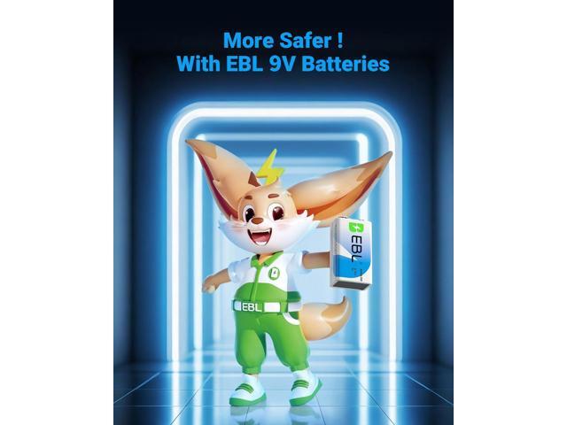 EBL 9 Volt Batteries 12 Pack, 7-Year Shelf Life, Long-Lasting Alkaline 9V Batteries for Household Business