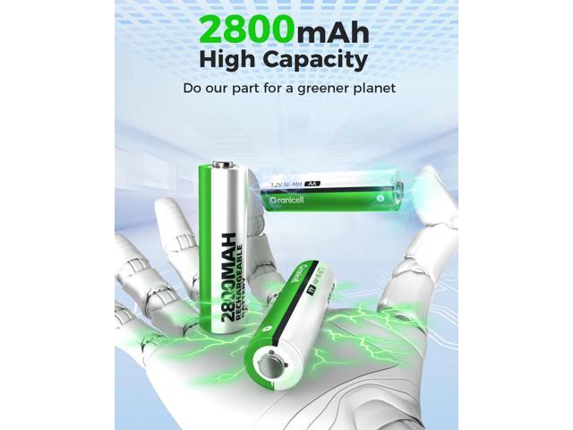 20 Sets AA AAA Rechargeable Batteries,High Capacity 10-Pack AA 2800mAh & 10-Pack AAA 1100mAh,1.2V NiMH Low Self Discharge