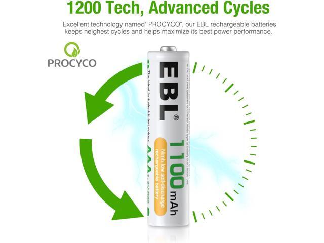 EBL Rechargeable AAA Batteries (16-Counts) Ready2Charge 1100mAh 1.2V Ni-MH Battery