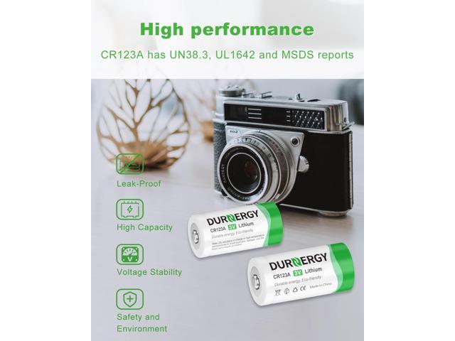 CR123A Lithium Batteries 12 Pack 3 Volt 10 Year Shelf Life High Power 123A Battery Compatible with CR17345, CR17335
