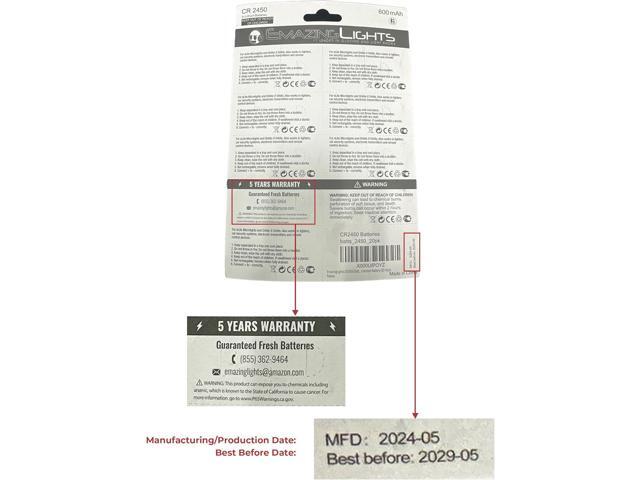 EmazingLights 20 Pack CR2450 Battery 3V Lithium Coin Cell Batteries Long Lasting Multipack for Keyless Remote FOB, Candles