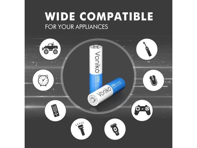 Voniko - Premium Grade AAA Batteries -100 Pack - Alkaline Triple A Battery - Ultra Long-Lasting, Leakproof 1.5v Batteries - 10-Year Shelf Life