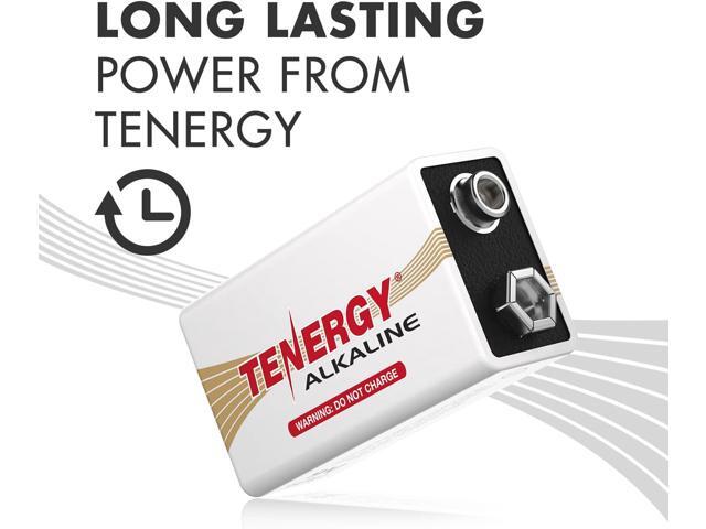 Tenergy 6LR61 9V Alkaline Battery, Non-Rechargeable Battery for Smoke Alarms, Guitar Pickups, Microphones and More, 12 Pack
