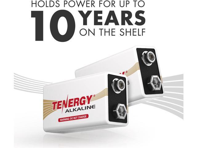 Tenergy 6LR61 9V Alkaline Battery, Non-Rechargeable Battery for Smoke Alarms, Guitar Pickups, Microphones and More, 12 Pack