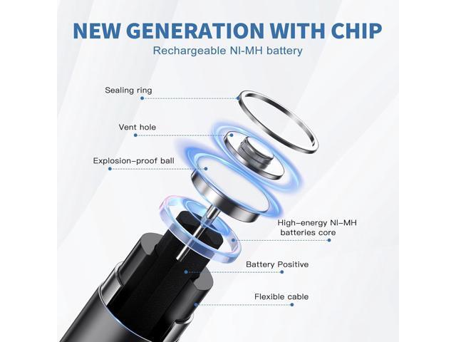BONAI Rechargeable AA AAA Battery Combo,High Capacity 8PCS 2800mAh AA and 8PCS AAA 1100mAh NiMH Batteries Low Self-Discharge