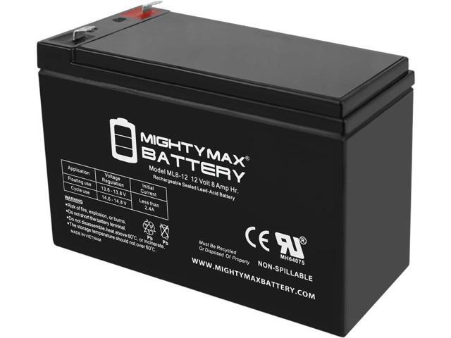 ML8-12 - 12 Volt 8 AH, F1 Terminal, Rechargeable SLA AGM Battery
