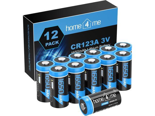 CR123A 3V Lithium Battery, 1650mAh CR123A Batteries 10 Years Shelf Life, CR17345 Battery with High Capacity for Flashlight Microphone Toys,...