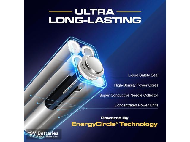 Allmax 9V Maximum Power Alkaline Batteries (48 Count) Ultra Long-Lasting, Leakproof Design, 7-Year Shelf Life, Maximum Performance (9 Volt)