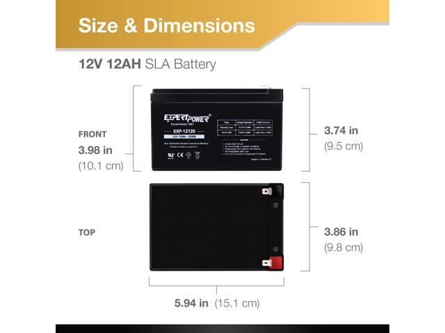 ExpertPower 12 Volt 12 Ah Rechargeable Battery with F2 Terminals EXP12120