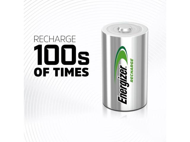Energizer Recharge Universal Rechargeable D Batteries, 2 Pack
