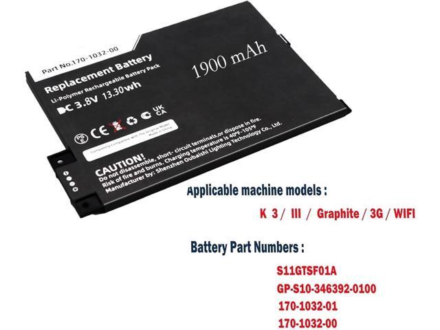 Replacement Battery for GP/S10/346/392/0100 D00/901 170/1032/01, Fits P/N S11/GTS/F01A 3.7V 1900mAh