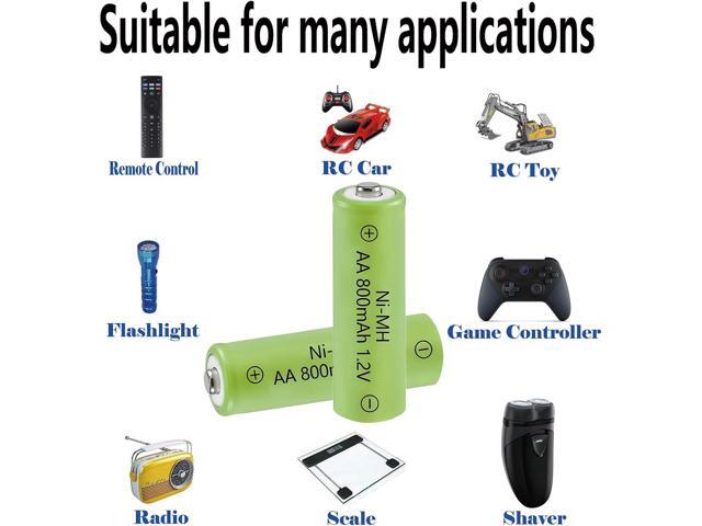 1.2v AA 800mAh Rechargeable Batteries,Double A High Capacity 1.2V Pre-Charged Ni-MH Battery for Solar Garden Lights, Anti-Leak, Outdoor...
