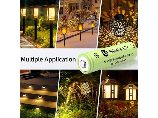 AA 1.2V Ni-MH Rechargeable Battery, Double A 900mAh 1.2V Rechargeable Battery Pre-Charged, High Capacity for Garden Landscaping Outdoor Solar...