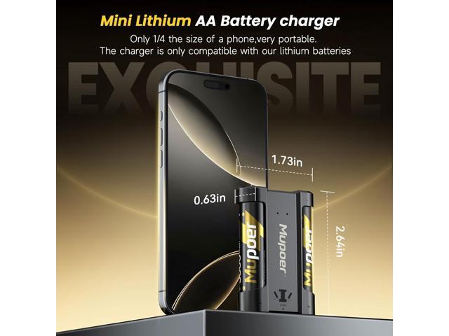 Rechargeable AA Batteries with Mini Box,3600mWh AA Lithium Batteries 2 Count 1.5V,Double A Batteries Rechargeable High Capacity,Pilas Recargables...