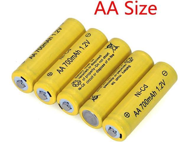 12 Packs AA Garden Ni-Cd Batteries 1.2V AA 700mAh Ni-Cd Rechargable Battery for Solar Lights,Lawn Landscape Lighting