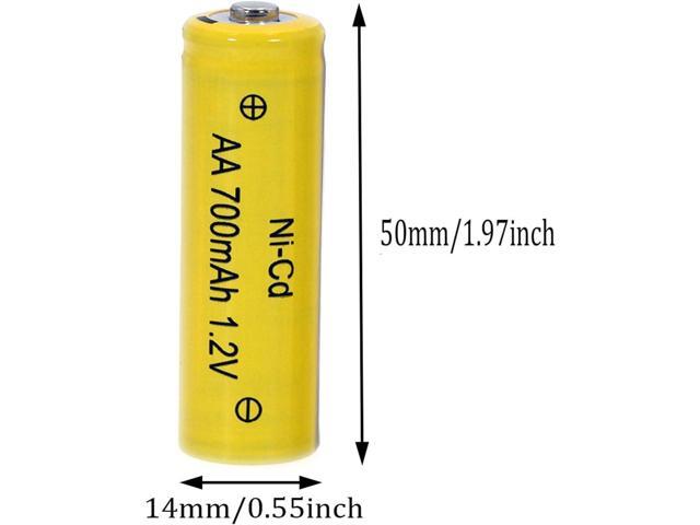 12 Packs AA Garden Ni-Cd Batteries 1.2V AA 700mAh Ni-Cd Rechargable Battery for Solar Lights,Lawn Landscape Lighting