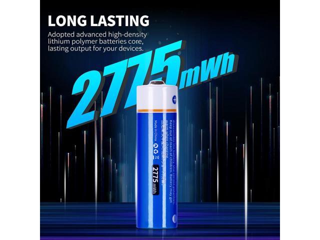Rechargeable AA Lithium Batteries 1.5V with Charger, 4 Bay Individual Battery Charger,Fast Charging,4 Pack