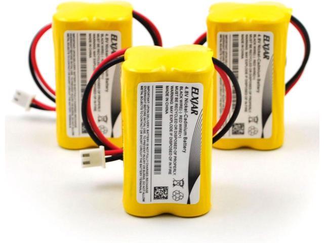 (3-Pack) 4.8V 800mAh Ni-CD Battery Replacement for Emergi-Lite BL93NC487, Exit Light Co BAA-48R, Interstate NIC0186, Dantona Custom-43, OSI...