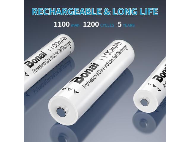 BONAI AAA Rechargeable Batteries 24 Pack, 1100mAh 1.2V Ni-MH High Capacity Triple A Battery