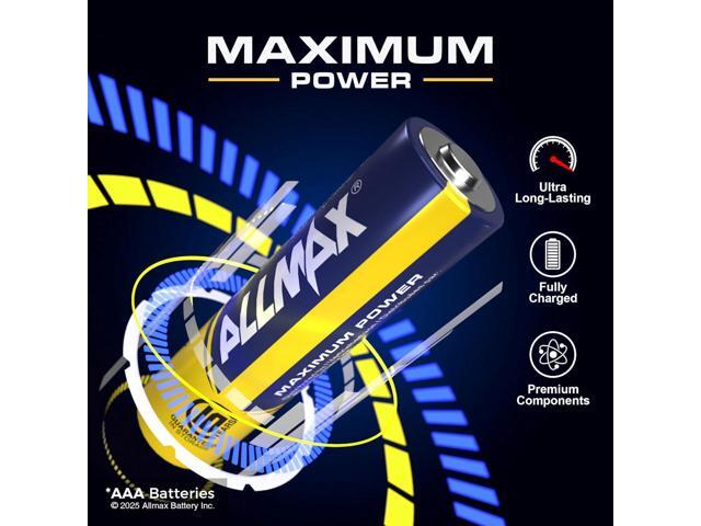 Allmax AAA Maximum Power Alkaline Triple A Batteries (600 Count Wholesale Pack / 6 Boxes of 100) Ultra Long-Lasting, Leakproof Design, 10-Year...