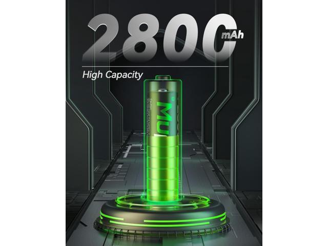 16 Pack Ni-MH AA Rechargeable Batteries, 2800mAh Rechargeable AA Batteries, Pre-Charged Double A Batteries with Protection Box