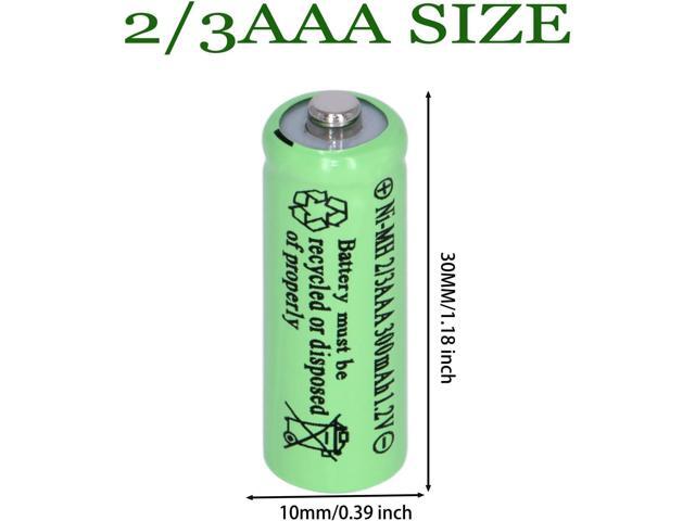 8 Packs Ni-MH 2/3AAA 1.2v 300 mah Rechargeable Batteries Button Top 3 A,2/3 AAA Battery for Solar Lights,Outdoor Solar Garden Art Light...