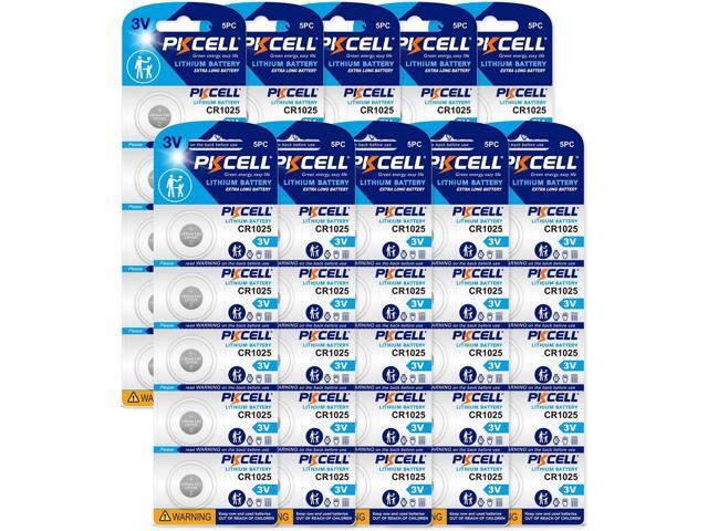 PKCELL CR 1025 Battery CR1025 3V Lithium Battery (50 Count (Pack of 1))