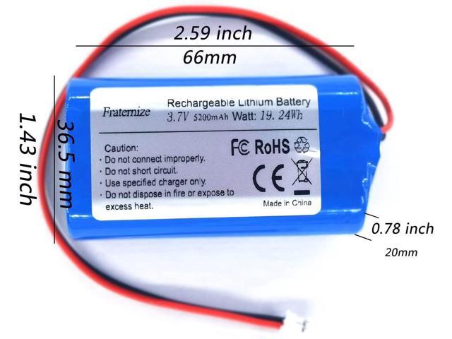 5200mAh 3.7v lithium ion battery with 2.0Pin JST-PH JST 2.0/2P Plug Rechargeable battery Pack lithium 3.7 volt batteries for Electronics, Toys,...