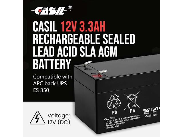 Casil 12V 3.3Ah Rechargeable Sealed Lead Acid Replacement Battery for APC Back UPS ES 350