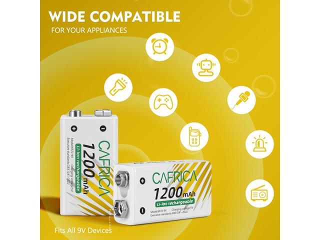 9 Volt Lithium Battery, 8 Pack Rechargeable 9V Batteries for Smoke Detector,Wireless Microphones, multimeters