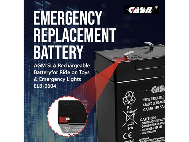 Casil CA645 6V 4.5Ah SLA/AGM Sealed Lead Acid Rechargeable Maintenance-Free Battery F1 Terminal