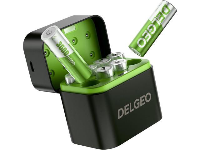 Rechargeable AA Batteries Lithium 8 Pack with 2.5H Fast Charger, 1.5V 3600mWh High Capacity AA Lithium Batteries,Constant Output Li-ion Double a...