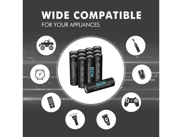 BZW AAA Batteries 100 Pack, 1450mAh Premium Alkaline 1.5V Triple A Batteries, Ultra Long-Lasting & Leakproof, 10-Year Shelf Life