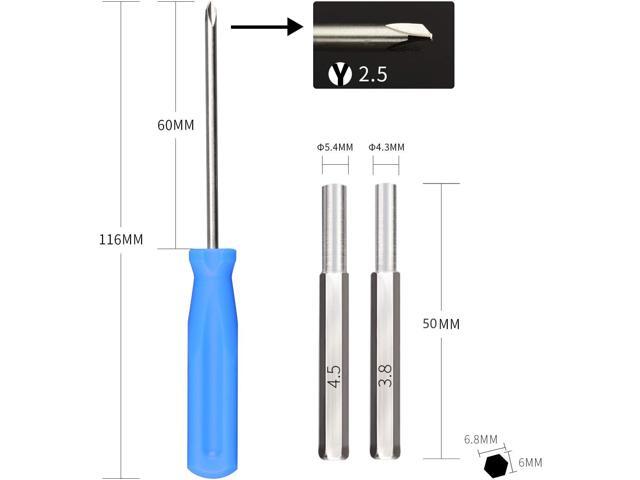 CR1616 Button Cell Battery, 5 Pack CR1616 Batteries with Tabs Bundled with 3.8 mm & 4.5 mm Security Screwdriver Tool Set for GameBoy Color and...