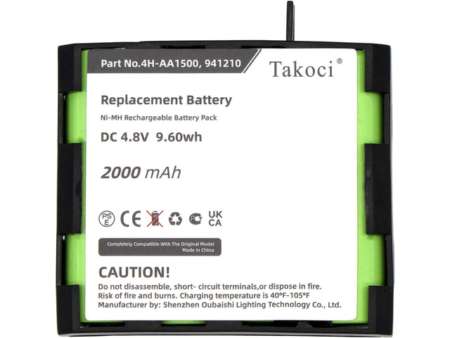 Replacement Battery for Compex 4H-AA1500 Compatible with Sport Elite, Elite 2.0, Performance, Performance 2.0 and Edge, Edge 2.0,Compex Ni-MH...