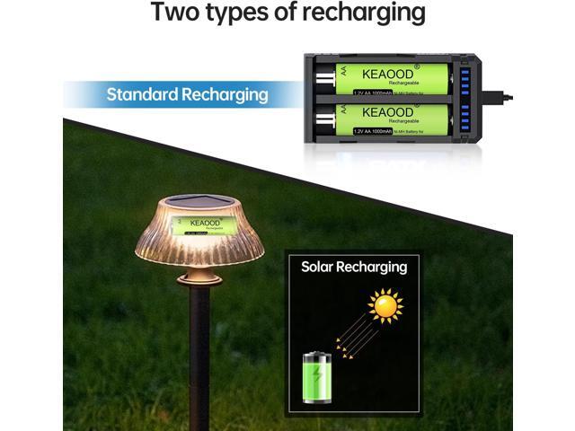 Ni-MH Rechargeable AA Solar Batteries 1.2v Pre-Charged 1000mAh Double A Battery for Solar Lights, String LightsPathway Lights (AA 1000mAh - Pack 20)
