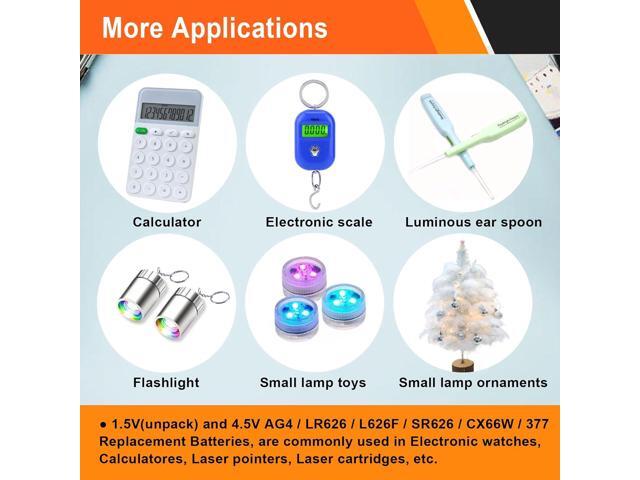 Button Cell Batteries (L736 & LR626) 30 Count (10 x 3-Pack) 4.5V for Laser Boresighter, Training Cartridge, Toys, LED Flashlight ...