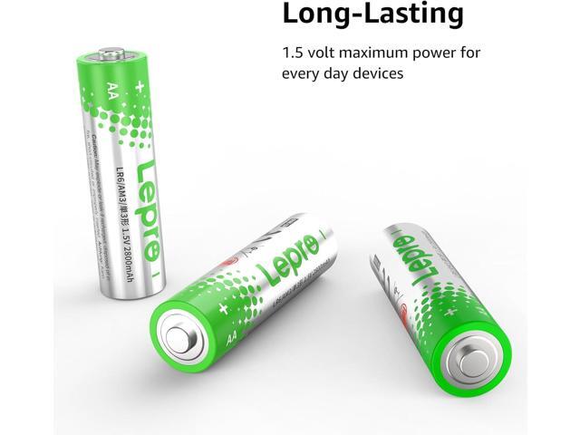 Lepro AA Batteries 24 Pack (Reclosable Packaging) - 1.5V Alkaline Double A Batteries with 2800mAh Max Long-Lasting Power, Leak-Proof &...
