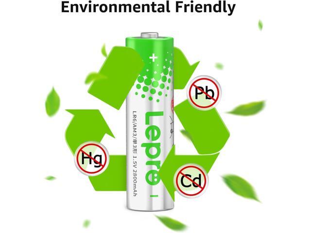 Lepro AA Batteries 24 Pack (Reclosable Packaging) - 1.5V Alkaline Double A Batteries with 2800mAh Max Long-Lasting Power, Leak-Proof &...