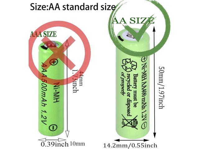 16 Packs Solar Lights AA Batteries 1.2Vots 400mah Ni-MH,Rechargeable Double A Solar Battery for Outdoor Solar Lights, String Lights, Pathway Lights