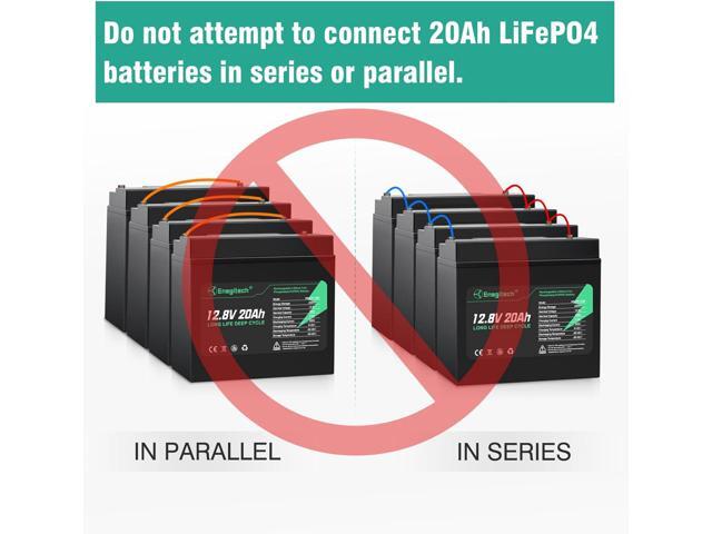 12V 20Ah LiFePO4 Lithium Battery, 2000+ Deep Cycles Rechargeable Battery, Built-in 20A BMS, Perfect for Fish Finders, Power Wheels, Solar/Wind...