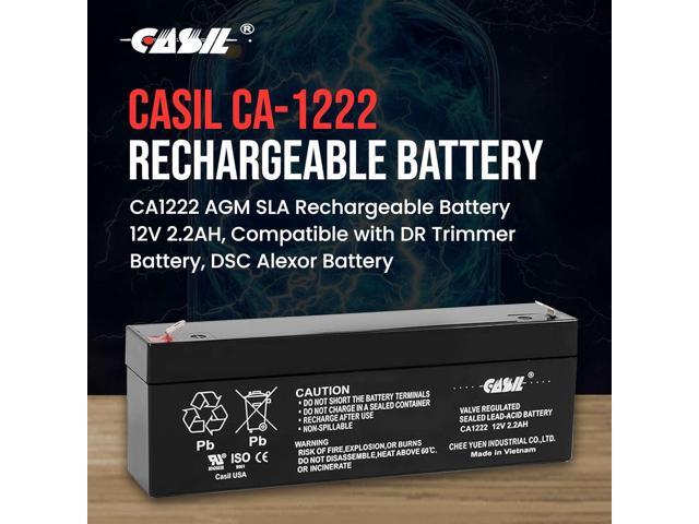 Casil CA1223 12V 2.3AH Compatible with DR Trimmer,DSC Alexor, 12V 2.2 AH Rechargeable AGM SLA Battery Replace NP2.3 12 12Volt 2.3AH