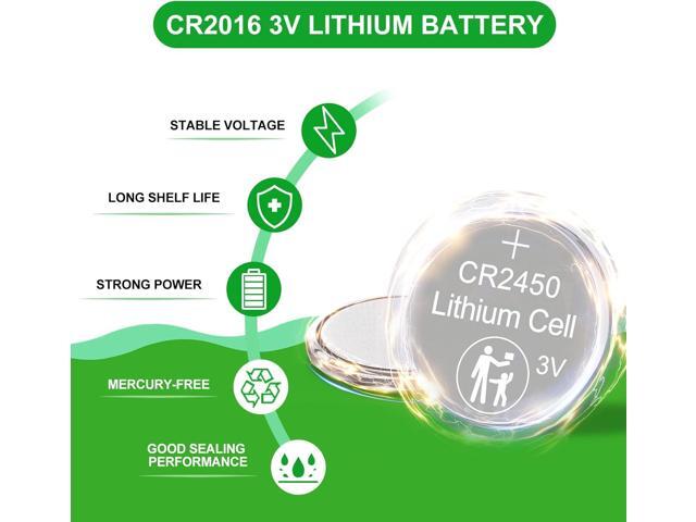 CR2450 3V Lithium Coin Cell Battery 100 Pack, Button Battery CR2450 Batteries for Flameless Candles