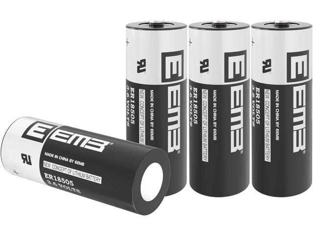 4X EEMB ER18505 Nonrechargeable 3.6V Lithium Battery Li-SOCL 4100mAh High Capacity UL Certified Single-Use 3.6V Lithium Thionyl Chloride Battery DO...