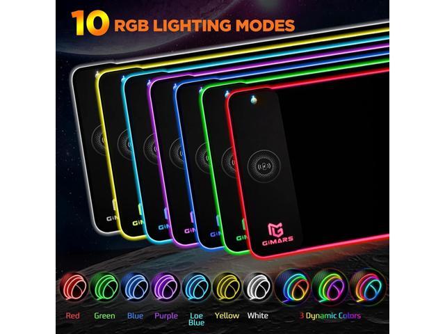 Gimars RGB Gaming Mouse Pad,15W Wireless Charging Mousepad with 10 Light Modes, Large Mousepad with Premium Smooth Surface, Non-Slip Mouse Mat for...