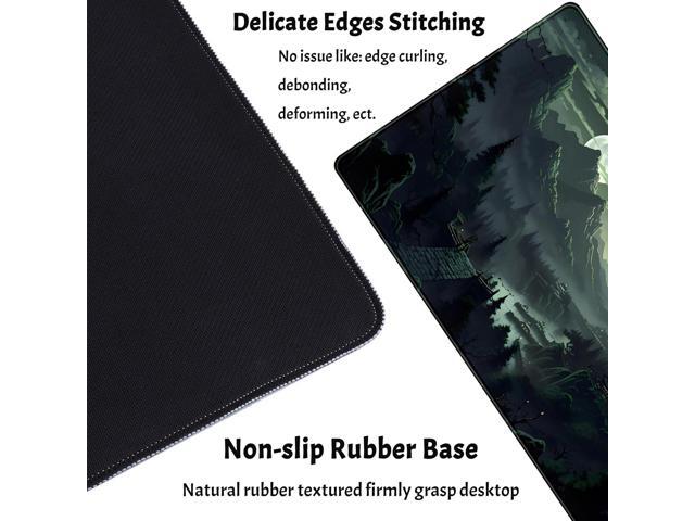 XXL Large Gaming Mouse Pad Anime Green Moon Mountains Desk Mat, Desk Decor Mousepad Computer Mat, Non-Slip Rubber Base Desk Pad, Laptop Keyboard...