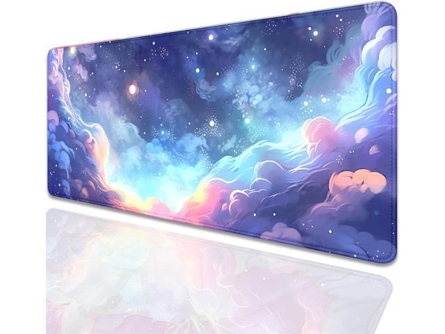 Stars Sky Dark Blue Cosmos Mouse Pad Desk Mat,Large Extended Gaming Mouse Pad with Stitched Edges,Non-Slip Waterproof Rubber Base for...