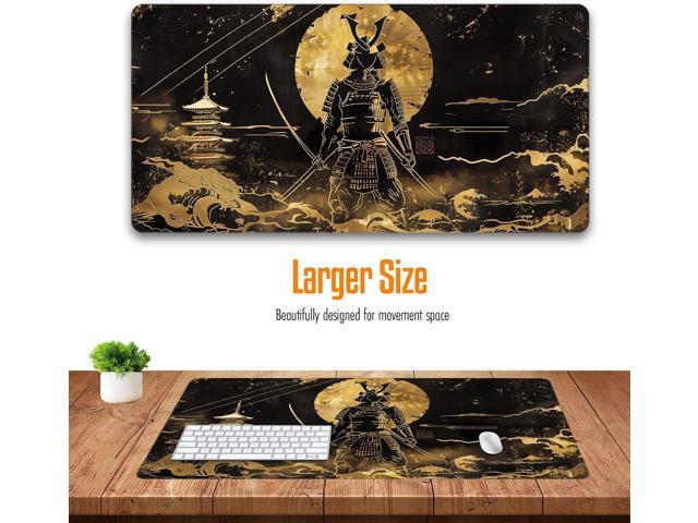 VNDL Large Japanese Black and Gold Gaming Mouse Pad, Sea Waves, Premium Non-Slip Anime Desk Pad for Office, Extended XL XXL Mouse Mat and Laptop...