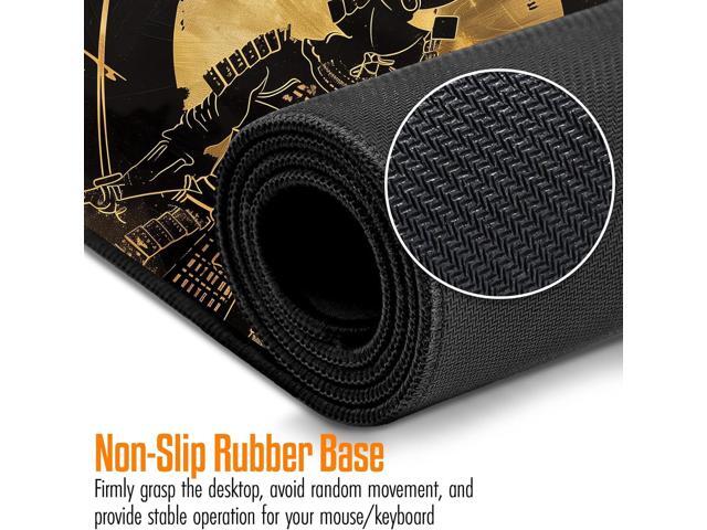 VNDL Large Japanese Black and Gold Gaming Mouse Pad, Sea Waves, Premium Non-Slip Anime Desk Pad for Office, Extended XL XXL Mouse Mat and Laptop...